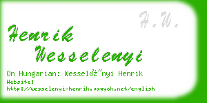 henrik wesselenyi business card